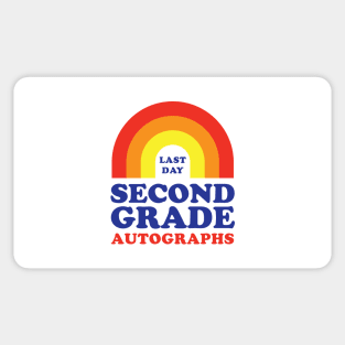 Last Day of School Autograph Second Grade Signing Rainbow Sticker